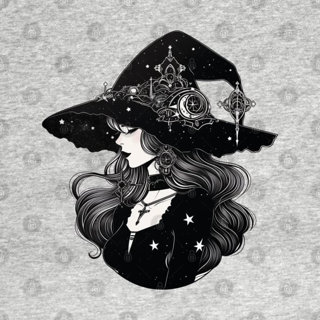 Black and White Gothic Astrology Witch by DarkSideRunners